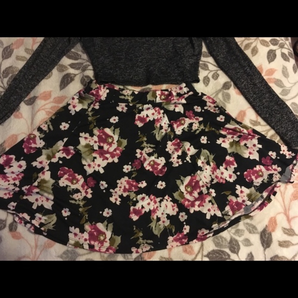 Cute Floral Skater Skirt